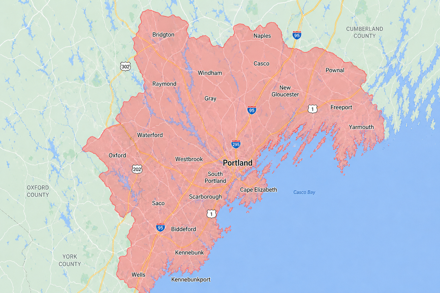 Weavs Landscaping service area map